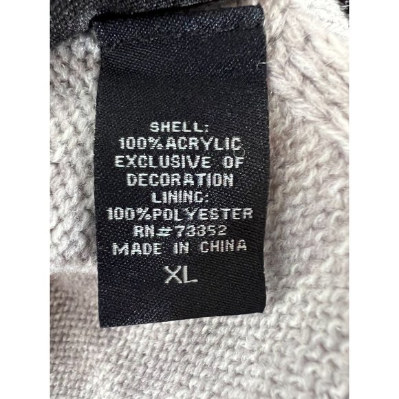 Blizzard Bay Christmas Sweater Blinking Skating Penguin XL Grey Holiday Acrylic - Picture 10 of 16